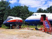  - Nose section of former RAE Viscount XT575 and BAF  Viscount G-APIM preserved at the Brooklands Museum - by Chris Hall