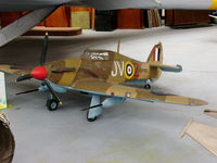  - Large scale model of Hawker Hurricane MKIID at the Newark Air Museum.
Painted to represent  BP188/JV-Z RAF No.6 Squadron. Western Desert, N.Africa, 1942.  - by Chris Hall