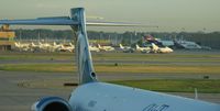  - A view of the Bemidji Aviation ramp in the cargo area at MSP as they load all the planes for the morning cargo runs. - by Kreg Anderson