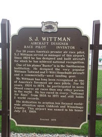  - Historical marker at KOSH explaining for whom the field is named after - by steveowen