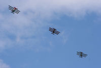  - Three Fokker triplanes displaying at the Sywell Airshow - by Chris Hall
