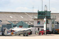  - Sywell Tower with Beagle A.61 Terrier at the fuel pumps - by Chris Hall