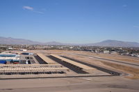  - On approach RWY 11L KTUS with the 162nd Fighter Wing, Arizona ANG hangars and a slew of F-16's. - by Mark Kalfas
