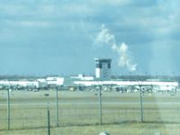  - pic taken from viewing area at CVG, smoke in the background is from a power plant ,  - by chevron