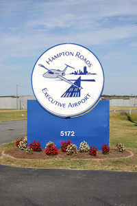  - Airport sign for Hampton Roads Executive Airport (PVG).  This airport is located at 5172 W. Military Hwy, Chesapeake, VA 23321. It is an uncontrolled airport with two runways (RWY 10/28: 4056 X 70 ft, RWY 2/20: 3524 X 70 ft). - by Dean Heald