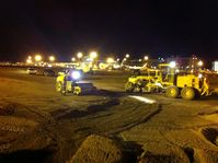  - This is the present on-going construction at Calgary International  This is a night time shot near the south east end where the new concourse is going. - by awparran