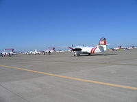  - CAL FIRE/CDF S-2T and TS-2A tankers and OV-10 lead planes on ramp just prior to start of 2005 fire season (last year piston TS-2As in service) - by Steve Nation