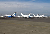 - A gaggle of Gulfstreams, Global Express and Falcons on the heavy jet ramp - by Steve Nation