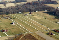  @ Air Jordan Airport - Looking NNE. Runway is at the left of the tree lined driveway that jogs around the house. - by Allen M. Schultheiss