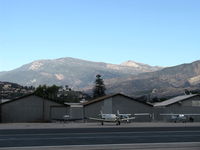  - Hines Peak 6,704' elev. in distance beyond frontal  peaks in Topa Topa Mountains, 6,244' elev. to left above Santa Paula - by Doug Robertson