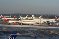  - some of the many aircraft diverted into MAN due to the severe weather at Heathrow and Gatwick - by Chris Hall
