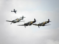  - Two Spits and Me 109 in formation at RIAT 2010 - by Manxman