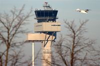  - Eastwards view of Leipzig Tower, getting passed by LH 2165 to Munich. - by Holger Zengler