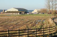  - Original late 1930's buildings and two F Type sheds on the former RAF Station Pembrey technical site. - by Roger Winser