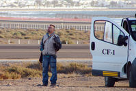 - The Fauna Control at Lanzarote use a Vulture to scare off other unwanted birds !! - by Terry Fletcher