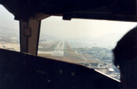  - Kai Tak Airport , Landing in cockpit B767 . Jan '88 - by Henk Geerlings