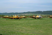  @ Mariánské Lázn? Airport -  Various LET aircraft in open store. - by Ray Barber
