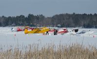  - A view of all the planes in attendance at the 1st Annual Zorbaz Ski-plane Chili Fly-in at Zhateau Zorbaz in Park Rapids, MN. - by Kreg Anderson