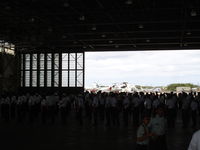  - From inside Hangar 111 during Hawaiis JROTC drill competition - by Brad Hayes