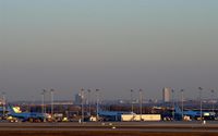  - View from visitors terrace over AEROLOGIC parking positions to the city of Leipzig. - by Holger Zengler