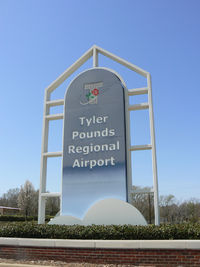  @ Tyler Pounds Regional Airport - Tyler Pounds Field new terminal entrance sign. - by Zane Adams