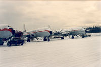  -  Northern Air Cargo tarmac at Anchorage.

DC-6 fleet on a icy apron , winter 1988 - by Henk Geerlings