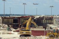  - The original satellite terminal at San Antonio slowly meeting its demise. - by RWB