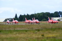  - Red Arrows backtracking up the runway after their display at Kemble - by Chris Hall