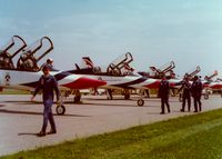  - US Air Force Thunderbirds and Northrop T-38 Talons at Stewart International Airport, Newburgh, NY - circa 1970's - by scotch-canadian