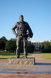  - Karl W. Richter Statue and the Fairchild Library at Maxwell AFB, Montgomery, AL - by scotch-canadian