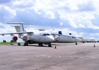  - BAe 146 and Fokker F27's in storage at Kemble - by Chris Hall