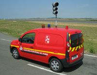  - Even the fire brigade must observe the red light here. The small van is an homebuilt Renault Kangoo - by Alain Durand
