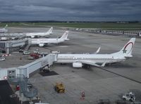  - Royal Air Maroc 737-8B6(W) CN-ROS was being set for her next sector to Casablanca, Tunisair A320-214 TS-IME had just docked while arriving from Tunis as TU 722, sister-ship IMN was being set for Djerba and Transavia 737-800 was set for a red-eye return to - by Alain Durand