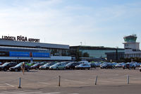  - Airport building seen from the bus stop to the city. - by Tomas Milosch