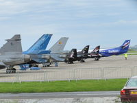  - flight line at Leuchars airshow 2011 - by Mike stanners
