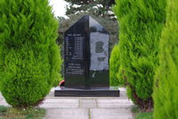  - Rear view of the War Memorial to those who served at RAF Horsham Saint Faiths (Norwich Airport) in the Second World War. - by Graham Reeve