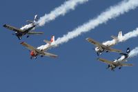  - T-28 flight overflying Airventure 2011. - by Bob Simmermon