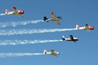  - T-28 flight overflying Airventure 2011. - by Bob Simmermon