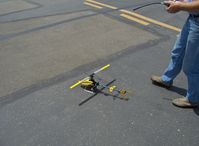  - T-REX radio-controlled helicopter, electric motor start and pre-takeoff - by Doug Robertson
