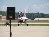  - THUNDERBIRD NUMBER 4 ON OFFUTT AFB TARMAC - by Gary Schenaman