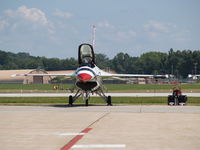  - NUMBER 5 THUNDERBIRD ON OFFUTT AFB TARMAC - by Gary Schenaman