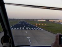  - about to touch down on R/W 04 at Hawarden - by Chris Hall