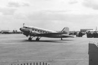  - An unidentified BEA Douglas C-47 Royal Mail aircraft at Heathrow Airport, London in 1955 taxiing to departure. Similar to the previous image but includes in the background two Vickers Viscounts and an Airspeed Ambassador. - by Harry Longden