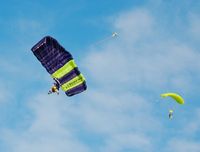  - Nice day for tandem skydiving with Skydive Swansea at Swansea Airport. - by Roger Winser