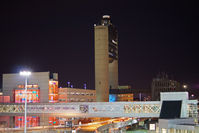 - Night view of Logan Airport Control Tower and Terminal C.  - by James Reppucci