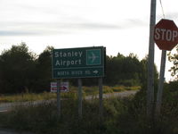  @ CCW4 - Funny Sign on the road to the Stanley Airport, NS. Sign shows a jumbo aircraft yet the airport boosts longest runway at 2600 feet.  - by Peter Pasieka