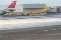  - DHL DC-8-70 and tail of NWA 747-200 - by Florida Metal