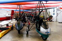  - microlights inside the Flylight Airsports hangar - by Chris Hall