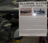  - Allison V-1710 engine, at CAF Museum. Data card. - by Doug Robertson
