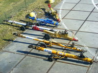  - collection of towbars at Schiphol - by Chris Hall